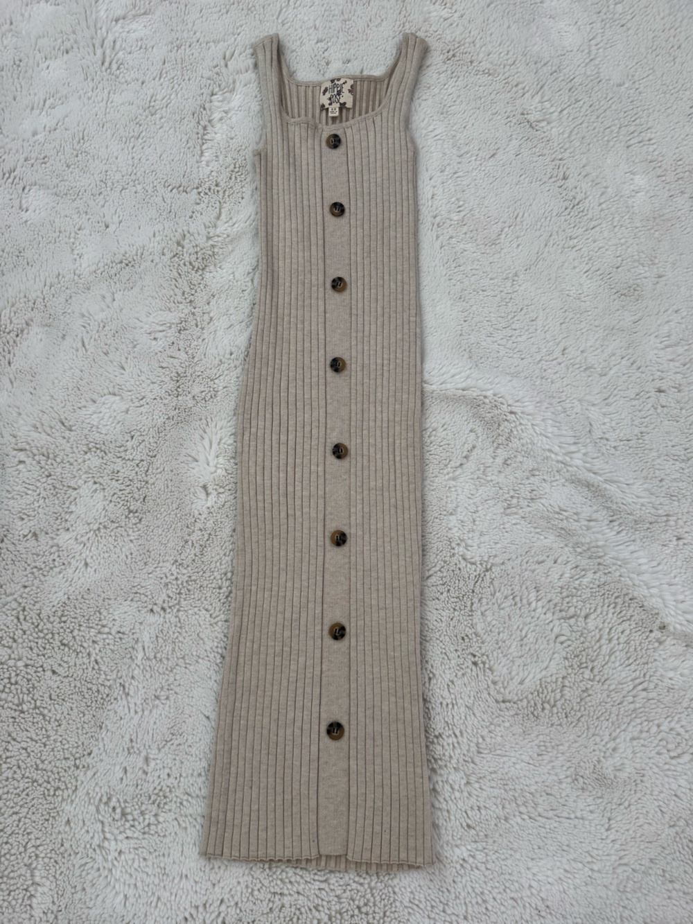 Hippie Rose Ribbed Button Front Sweater Bodycon Dress